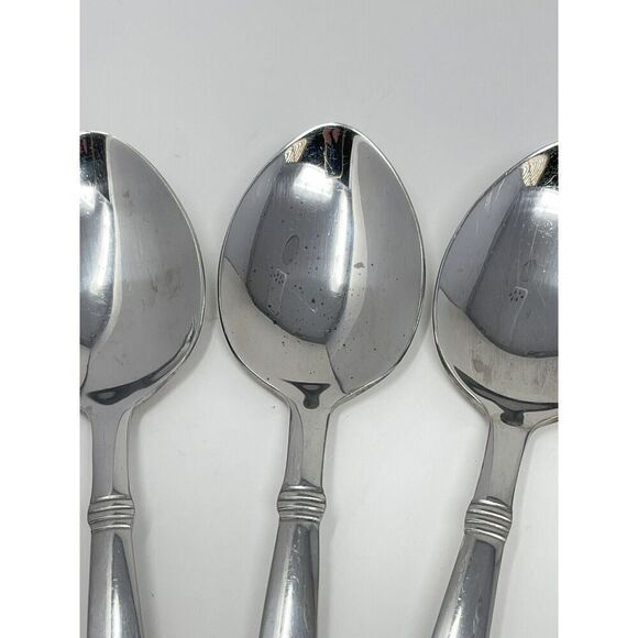 Wallace NAPOLI Glossy Dinner Place Soup Spoons 7” Stainless Flatware Set Of 7 - Picture 5 of 7